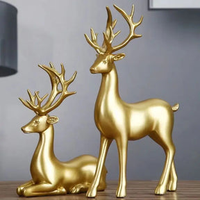 Ornamento Golden Deer - Conjunto 2 Peças