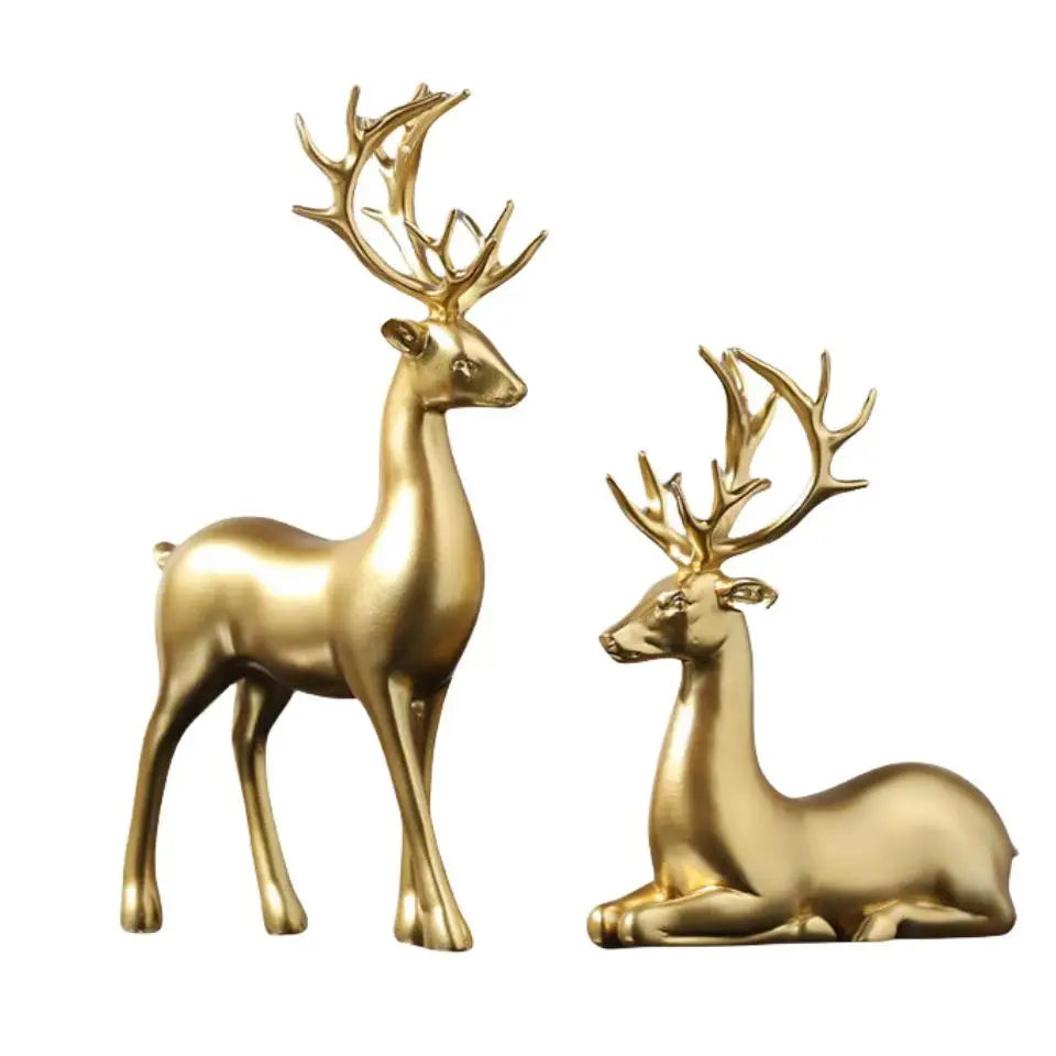 Ornamento Golden Deer - Conjunto 2 Peças