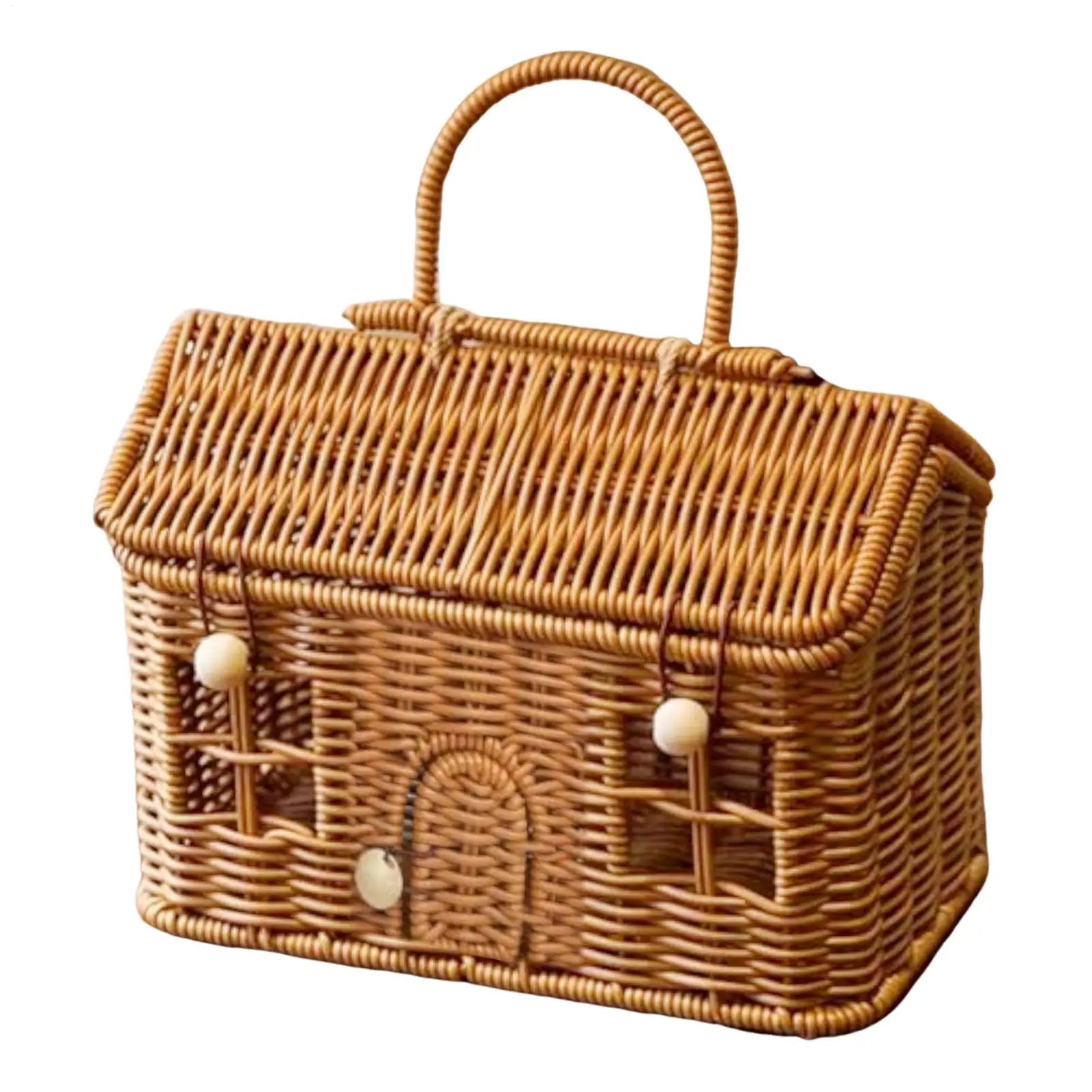 Cesto Organizador/Decorativo de Rattan com Tampa