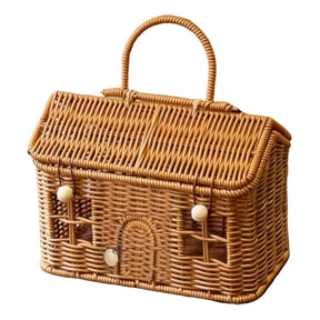 Cesto Organizador/Decorativo de Rattan com Tampa