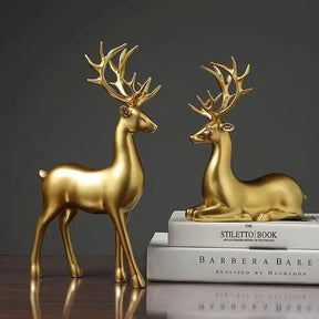 Ornamento Golden Deer - Conjunto 2 Peças