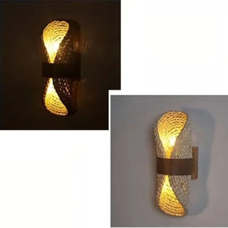 Luminária de Parede Vintage em Rattan