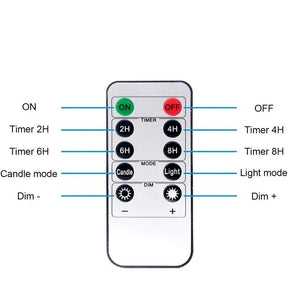 Vela Sem Chama em Led Com Controle Remoto - Conjunto de 3 Peças