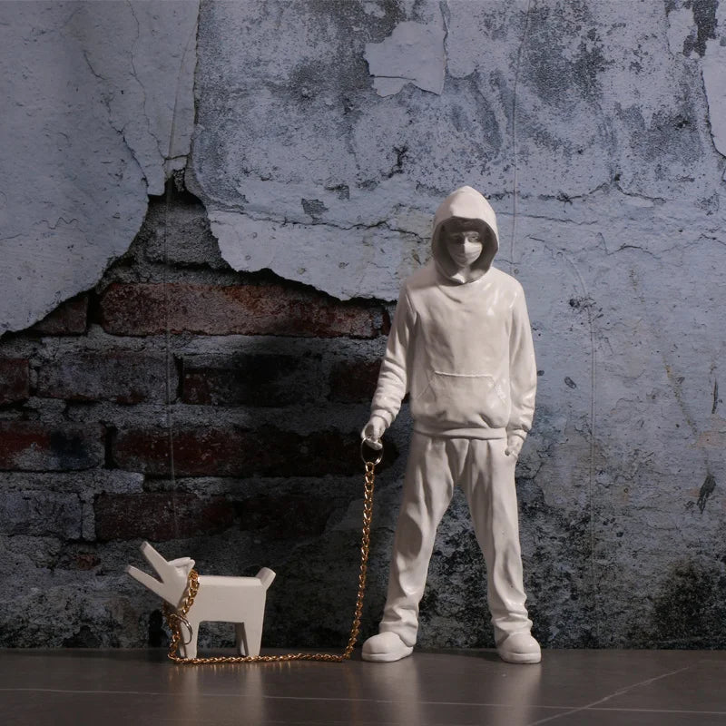 Ornamento Banksy - Homem e o Cachorro