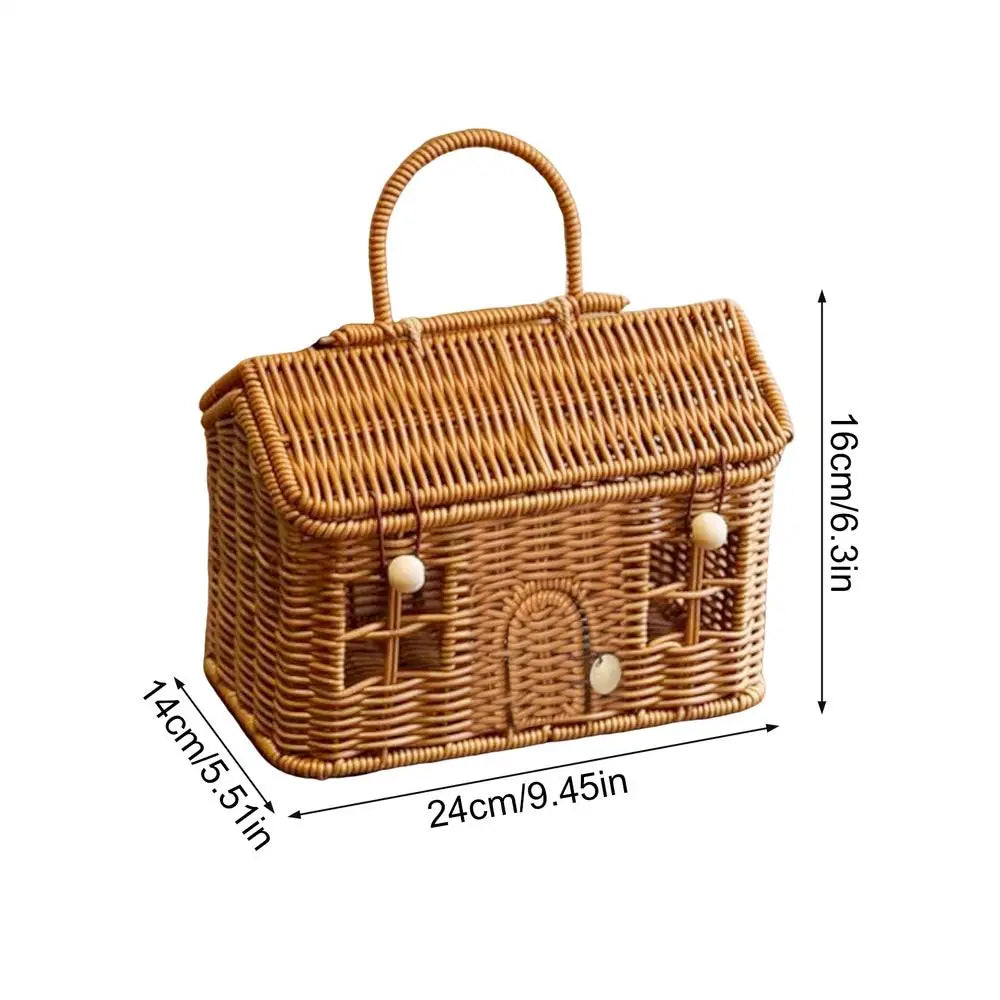 Cesto Organizador/Decorativo de Rattan com Tampa