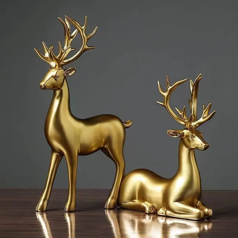 Ornamento Golden Deer - Conjunto 2 Peças